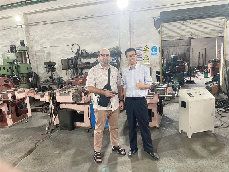 Customer from Algeria visited our nail making machine factory